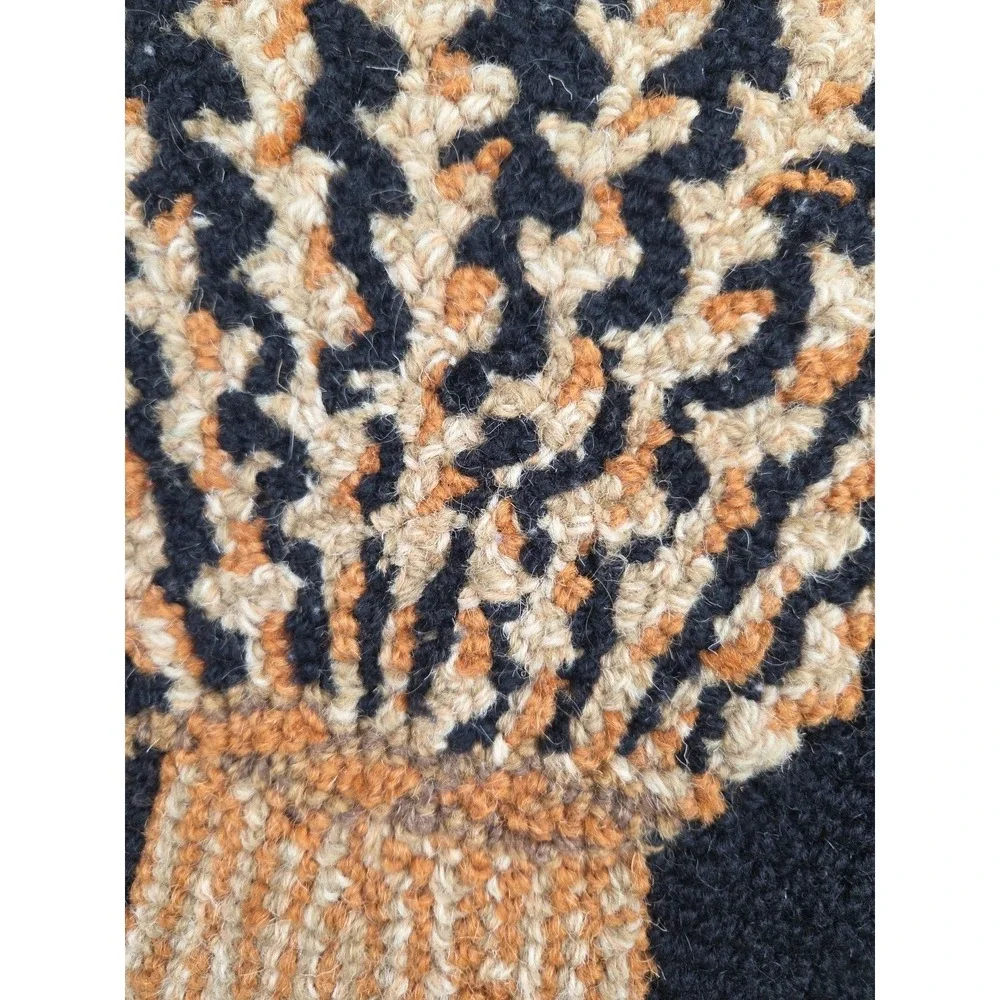 Chandler 4 Corners Hooked Wool Pillow Wheat Sheaf 2007 Laura Megroz  18